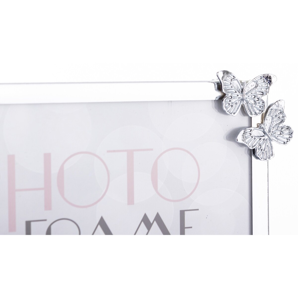 Ramka srebrna na zdjęcie 18,5x13,5x1,5-9 cm FREM i 2 motyle