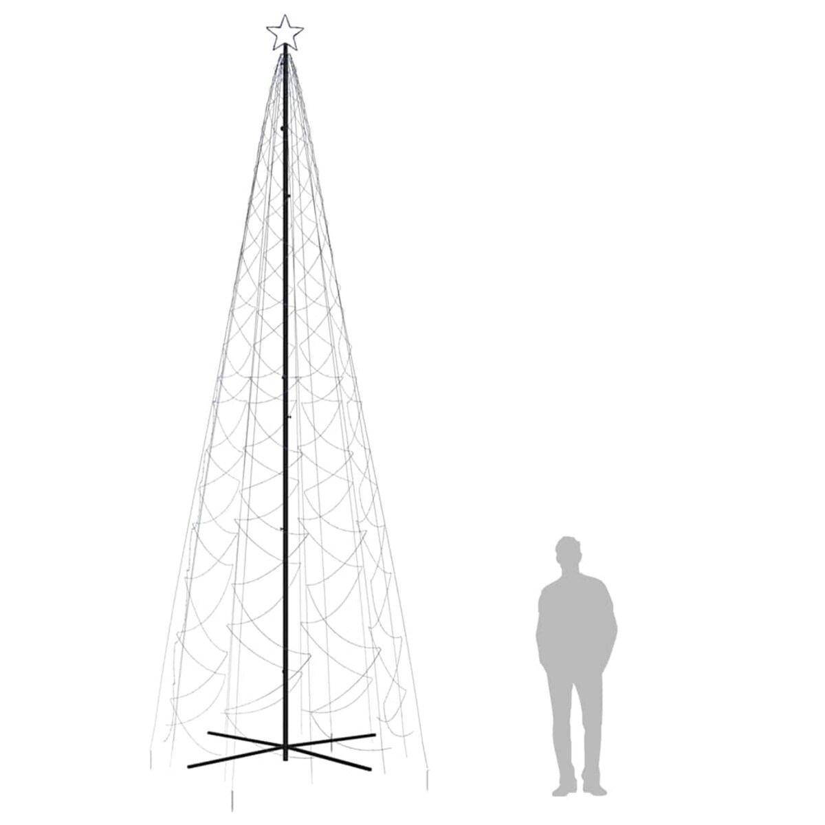 vidaXL Choinka stożkowa, 1400 niebieskich diod LED, 160x500 cm