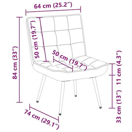 vidaXL Fotel relaksacyjny kremowy 64x74x84 cm aksamitny