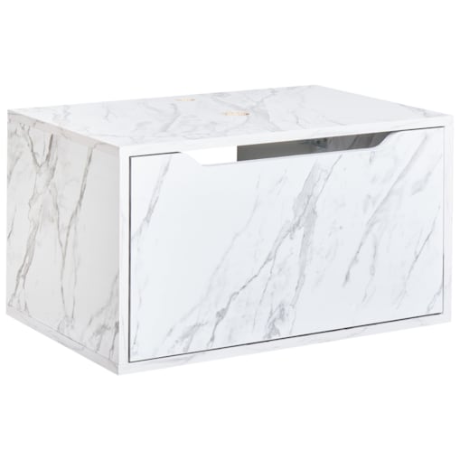 Wisząca szafka pod umywalkę PETROLINA 60 cm Biały marmur