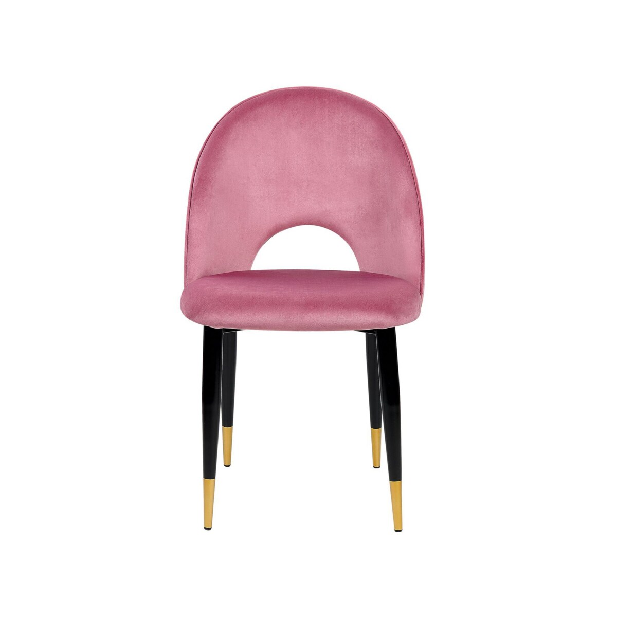 Zestaw 2 krzeseł do jadalni welurowy różowy MAGALIA