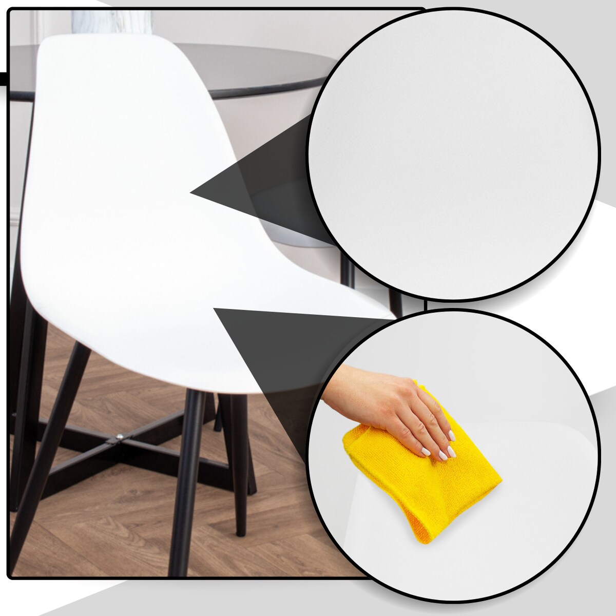 Krzesło Jager plastikowe białe czarne nogi