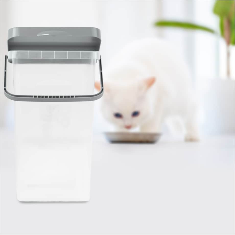 Pojemnik Plastikowy Na Karmę Proszek Z Klapą Pokrywką 10 L Szary