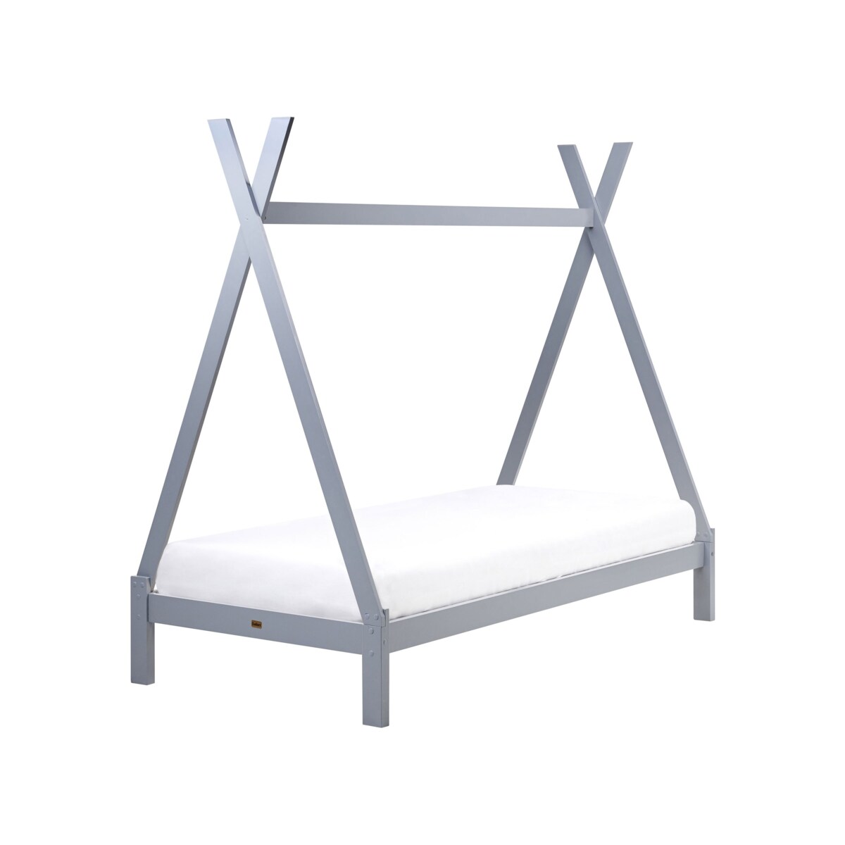 Łóżko dziecięce tipi drewniane 90 x 200 cm szare DEVAY