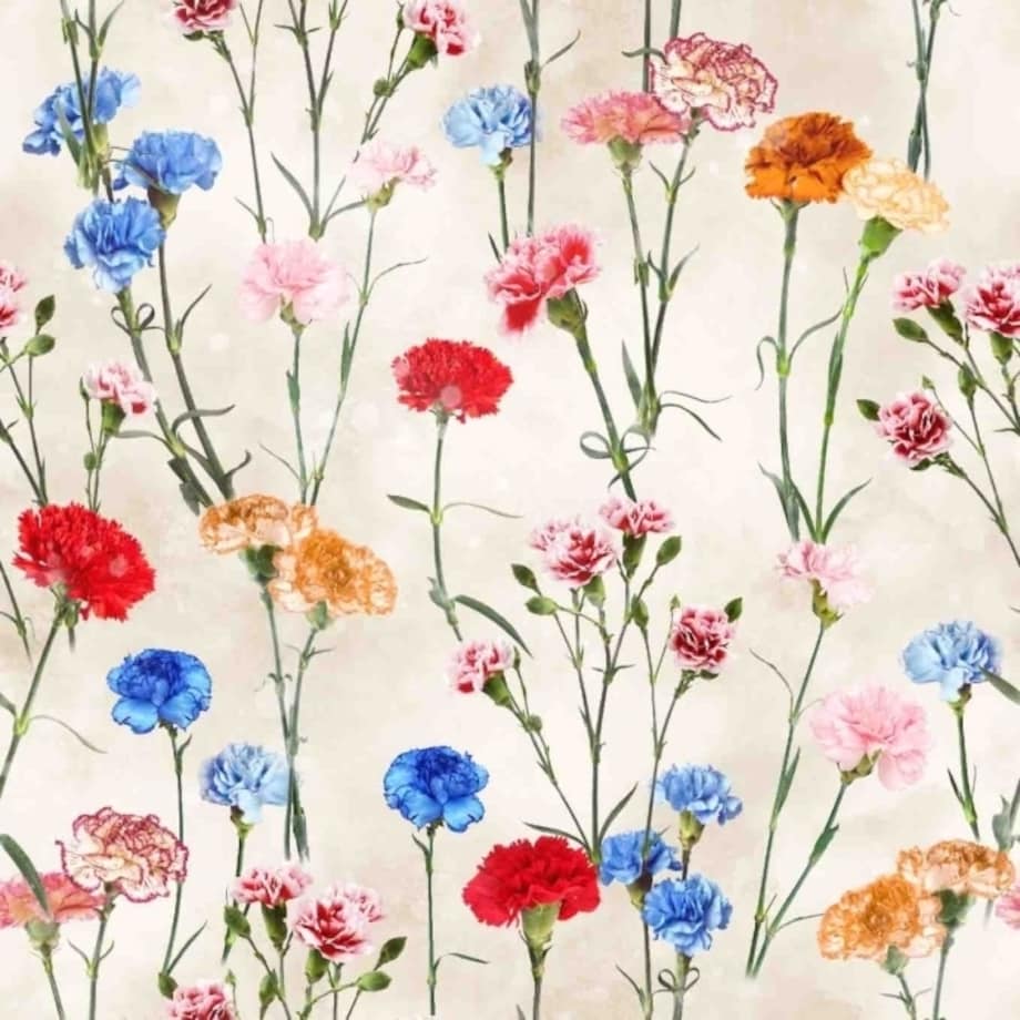 Obrus plamoodporny Minos Goździki jasny - 120x160 cm - wielokolorowy