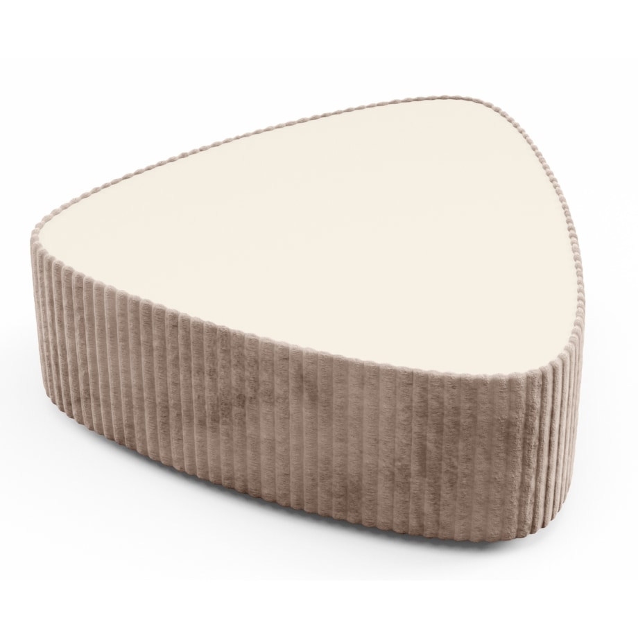 Stolik kawowy tapicerowany MIJA w tkaninie Tilia, jasno-brązowy