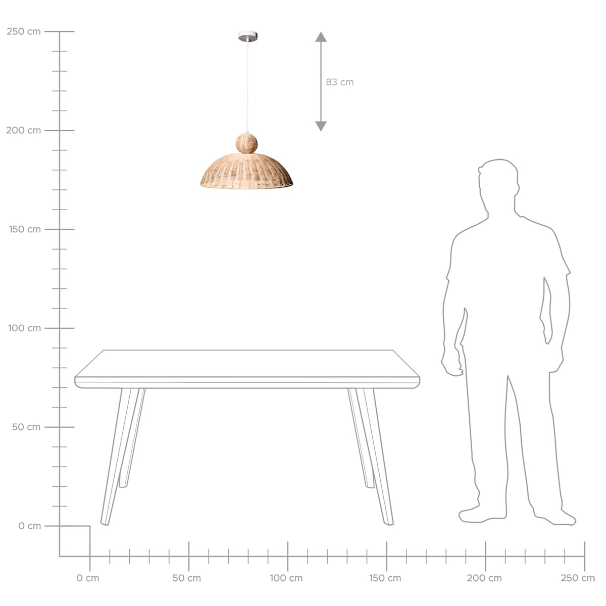 Lampa wisząca SUERTE Rattan Naturalny