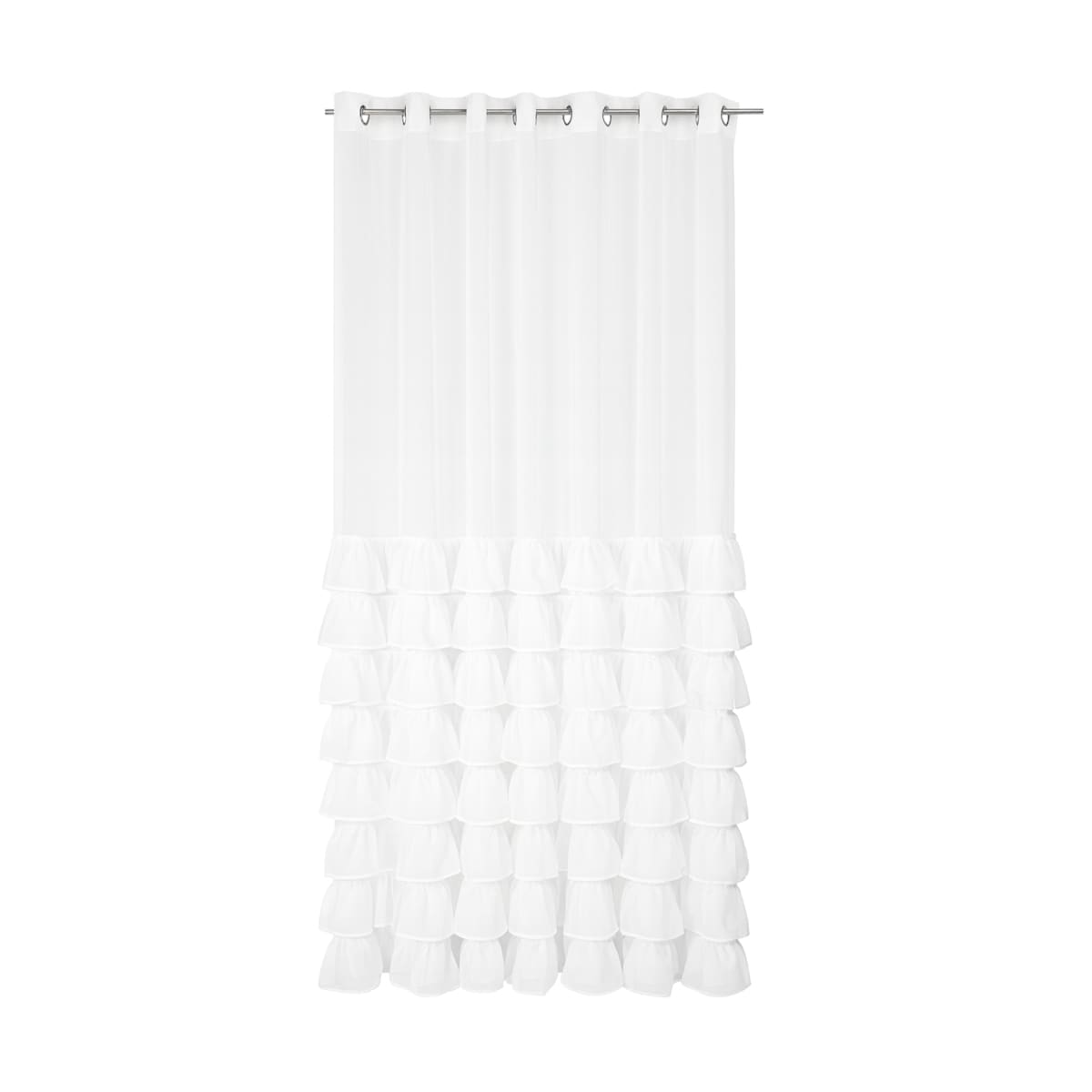 Firana "half" z falbanami od dołu | 140x250 taśma | biała