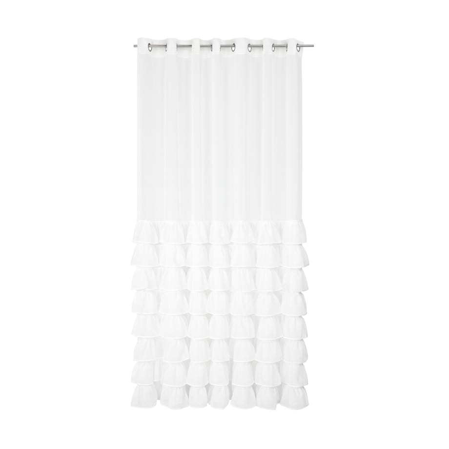 Firana "half" z falbanami od dołu | 140x250 taśma | biała