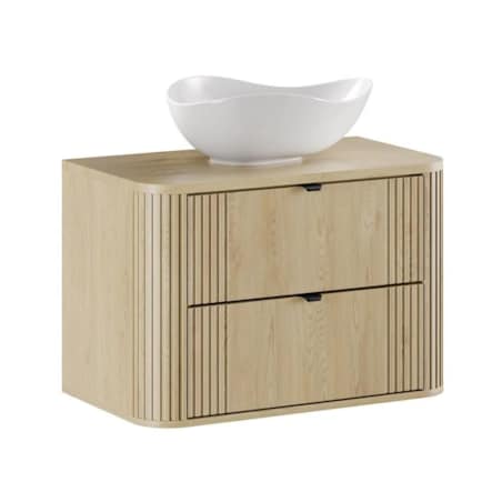 Szafka pod umywalkę OVALIA CREMONA 2S 80cm dąb cremona z umywalką nablatową CLOUD