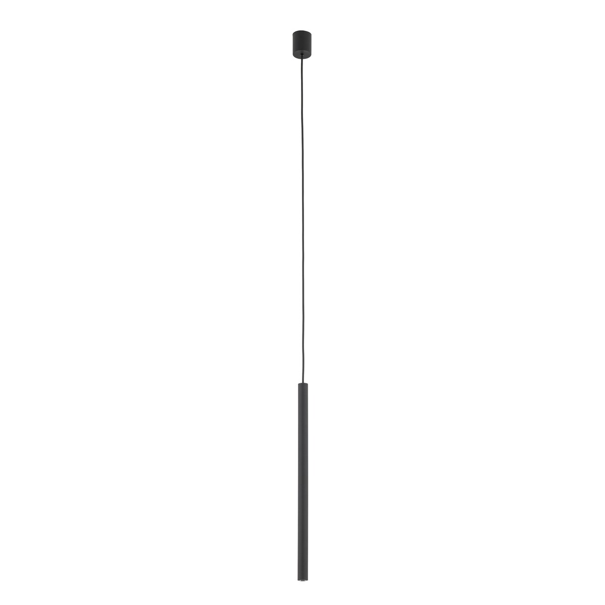 Lampa Wisząca Tk Lighting Ferro Czarna Ryflowana Metalowa Tuba Sopel Rurka 50Cm 1Xg9