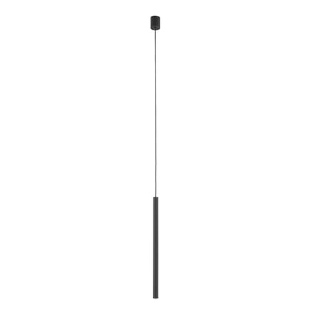Lampa Wisząca Tk Lighting Ferro Czarna Ryflowana Metalowa Tuba Sopel Rurka 50Cm 1Xg9