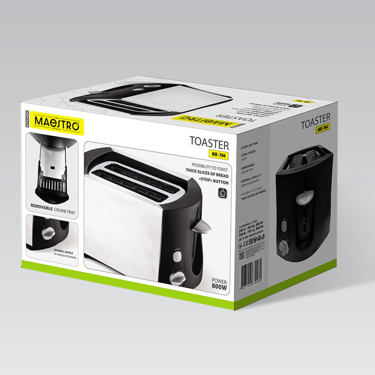Toster opiekacz na tosty do kanapek pieczywa 800W MAESTRO