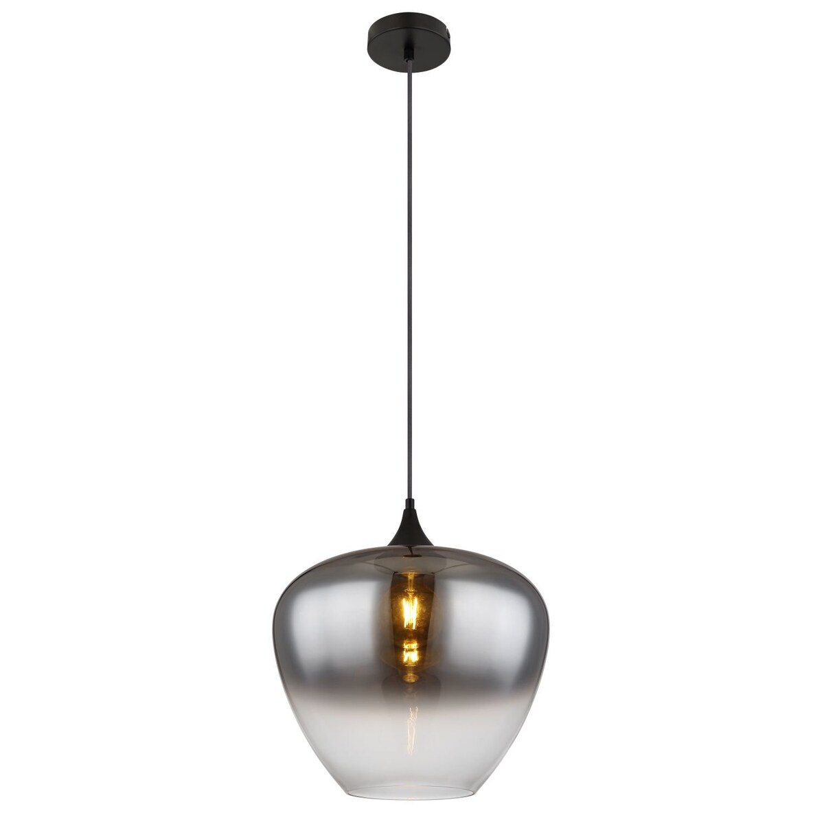 Lampa wisząca Globo MAXY 15548H2 czarna matowa dymiona, E27, 40 cm, nowoczesna do salonu i jadalni