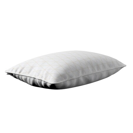 Poszewka Gabi na poduszkę prostokątna 60x40 beżowe trójkąty na kremowo-białym tle