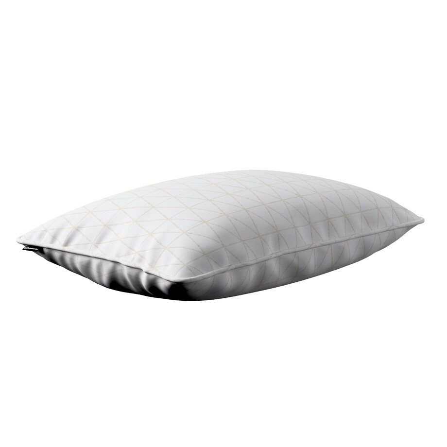 Poszewka Gabi na poduszkę prostokątna 60x40 beżowe trójkąty na kremowo-białym tle