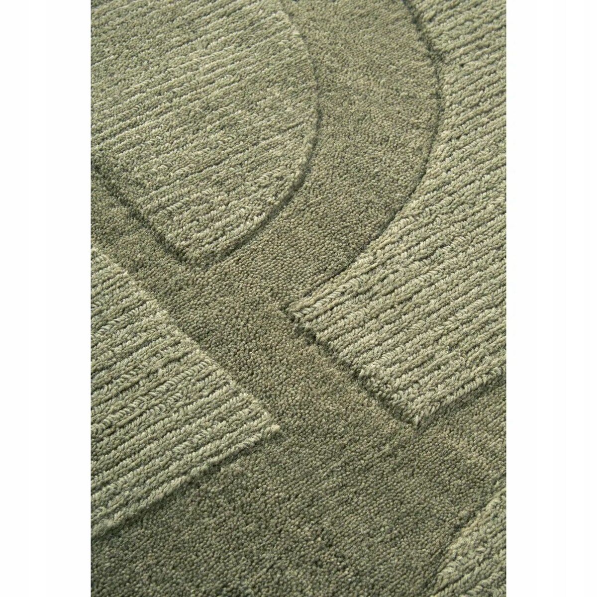 Chodnik wełniany do korytarza 80x250cm, zielony nowoczesny wzór 3D
