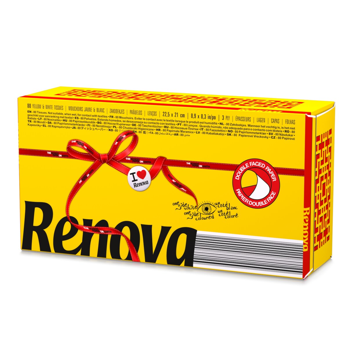 Wyciągane chusteczki higieniczne Renova żółte 80szt