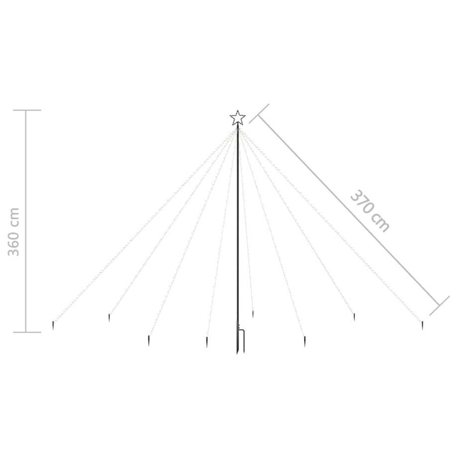 vidaXL Choinka LED do wnętrz na zewnątrz 576 diod LED niebieska, 3,6 m