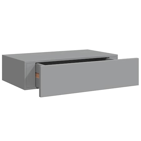 vidaXL Półka ścienna z szufladą, szara, 40 x 23,5 x 10 cm, MDF