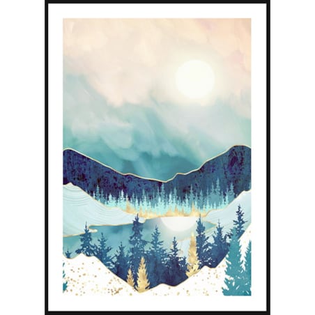 Poster Story, Plakat, Obraz - Abstrakcyjny Las w Górach No2, wymiary 21 x 30 cm