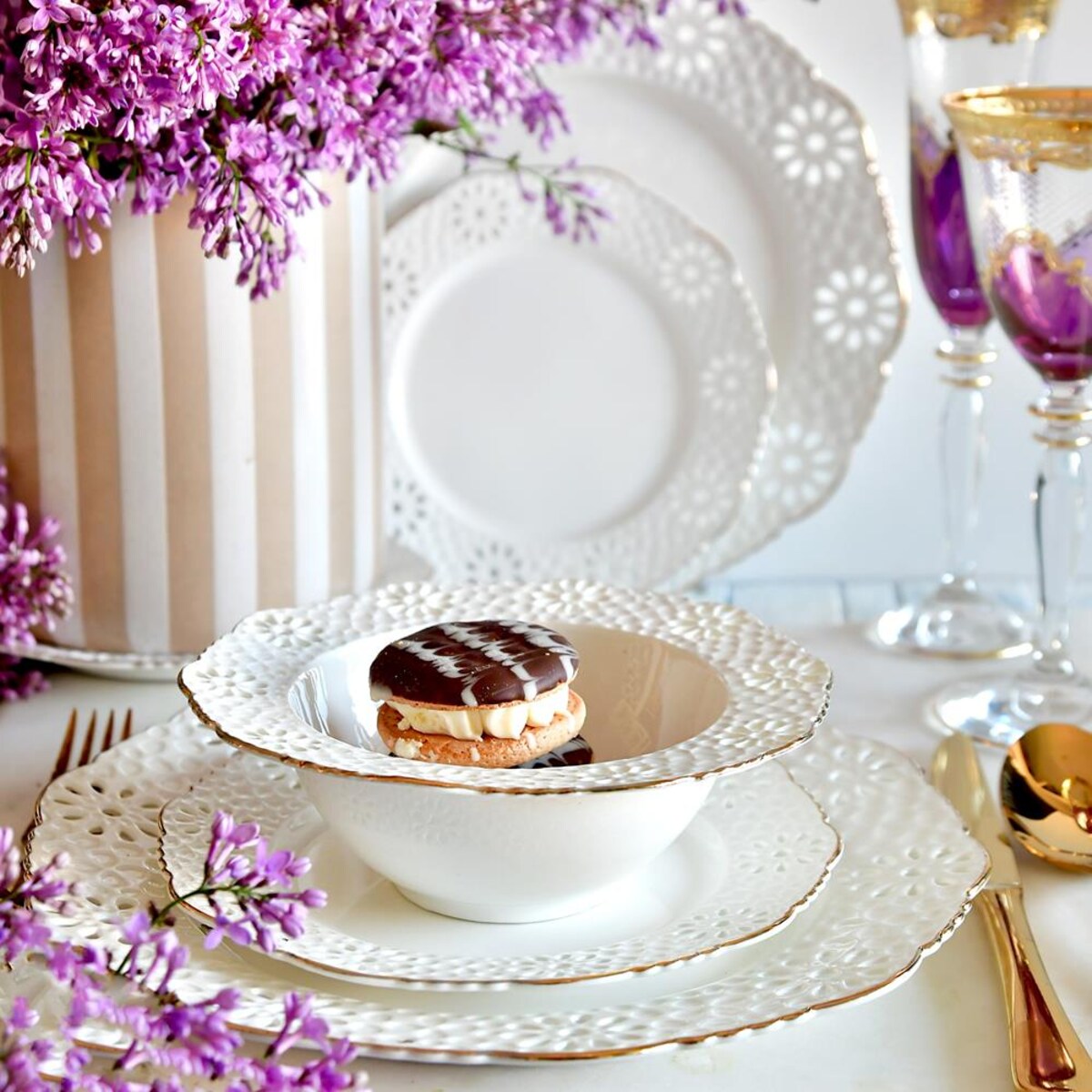 VILLA ITALIA Talerz płytki 26,5 cm porcelanowy LORETTA