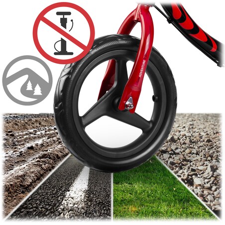 Rowerek biegowy dla dzieci rower dziecięcy lekki Fun Adventure Ricokids czarno-czerwony