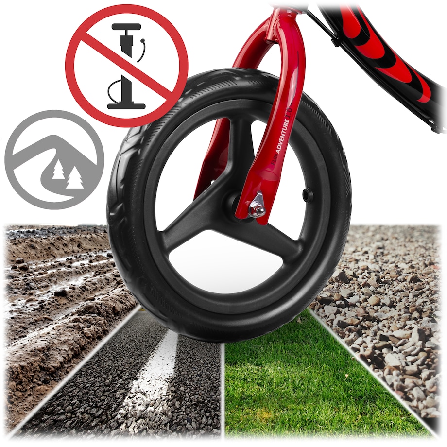 Rowerek biegowy dla dzieci rower dziecięcy lekki Fun Adventure Ricokids czarno-czerwony