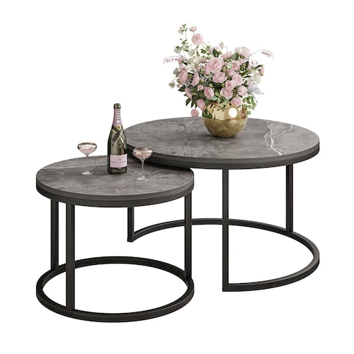 Stolik kawowy CORRIE 2w1 czarny ciemny beton