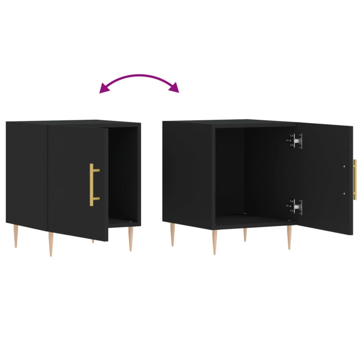 vidaXL Szafka nocna, czarna, 40x40x50 cm, materiał drewnopochodny