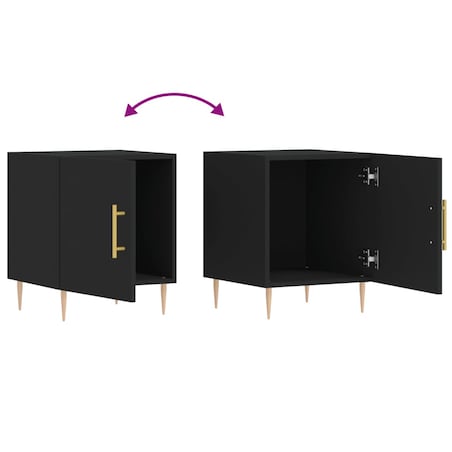 vidaXL Szafka nocna, czarna, 40x40x50 cm, materiał drewnopochodny