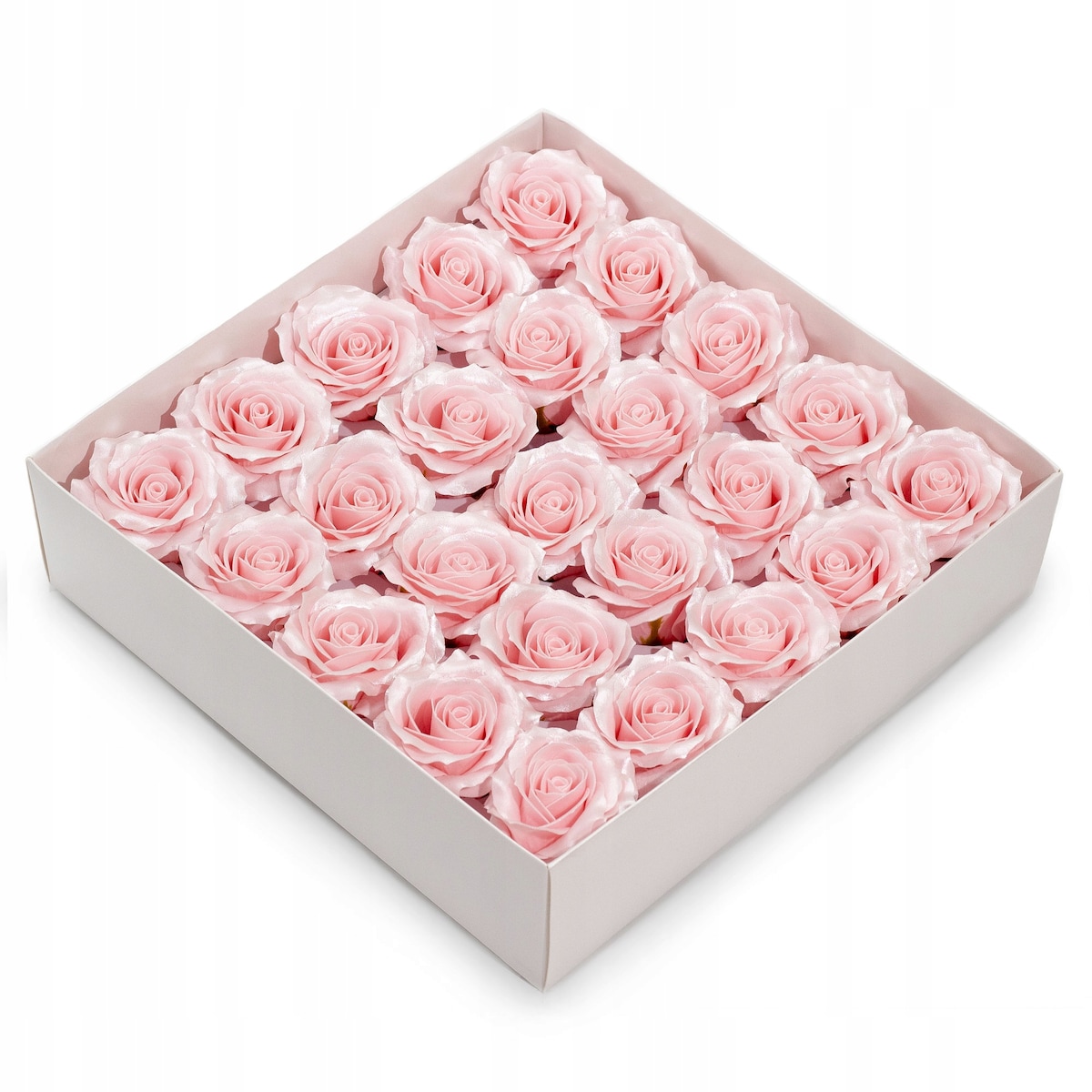 RÓŻA różowa 5 warstwowa Z błyszczącymi płatkami KWIATY MYDLANE 3szt na box