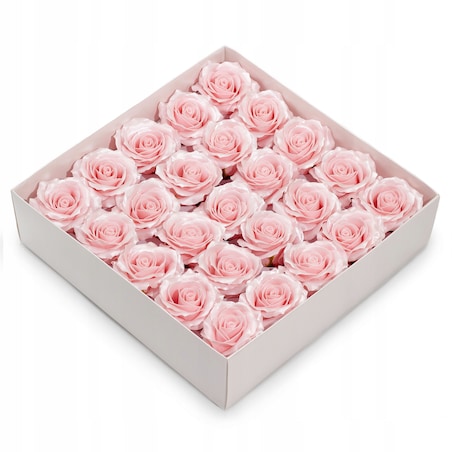 RÓŻA różowa 5 warstwowa Z błyszczącymi płatkami KWIATY MYDLANE 3szt na box