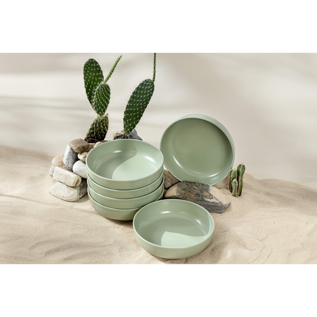 Konsimo VICTO Talerz głęboki 6szt., pistacjowy