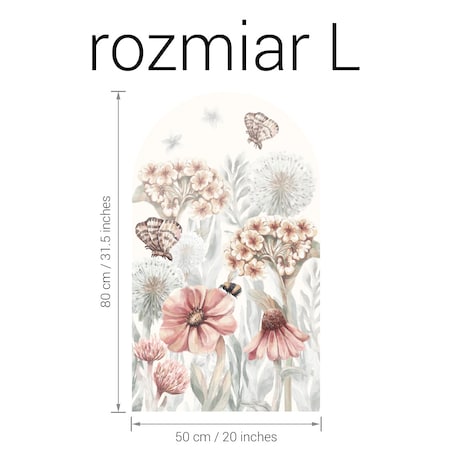 Naklejka na ścianę łuk Polne kwiaty L