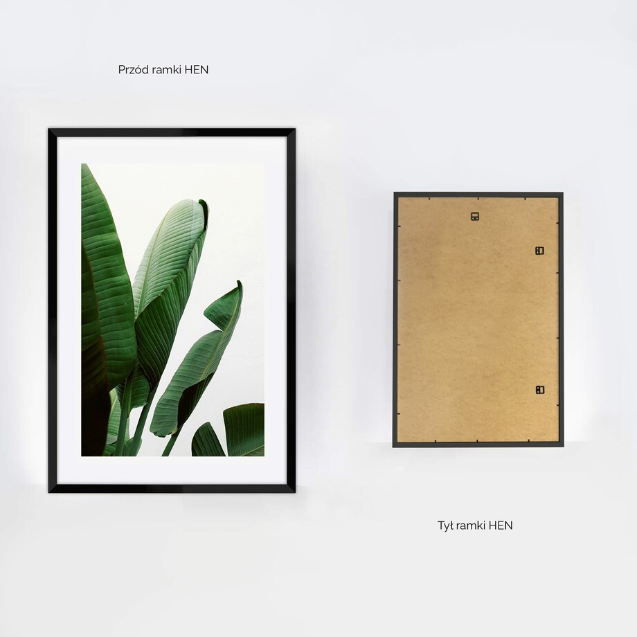 Ramka na zdjęcia 61x91,5 cm czarna rama MDF z plexi do powieszenia pion poziom klasyczna prostokątna ramka FRAMAI®