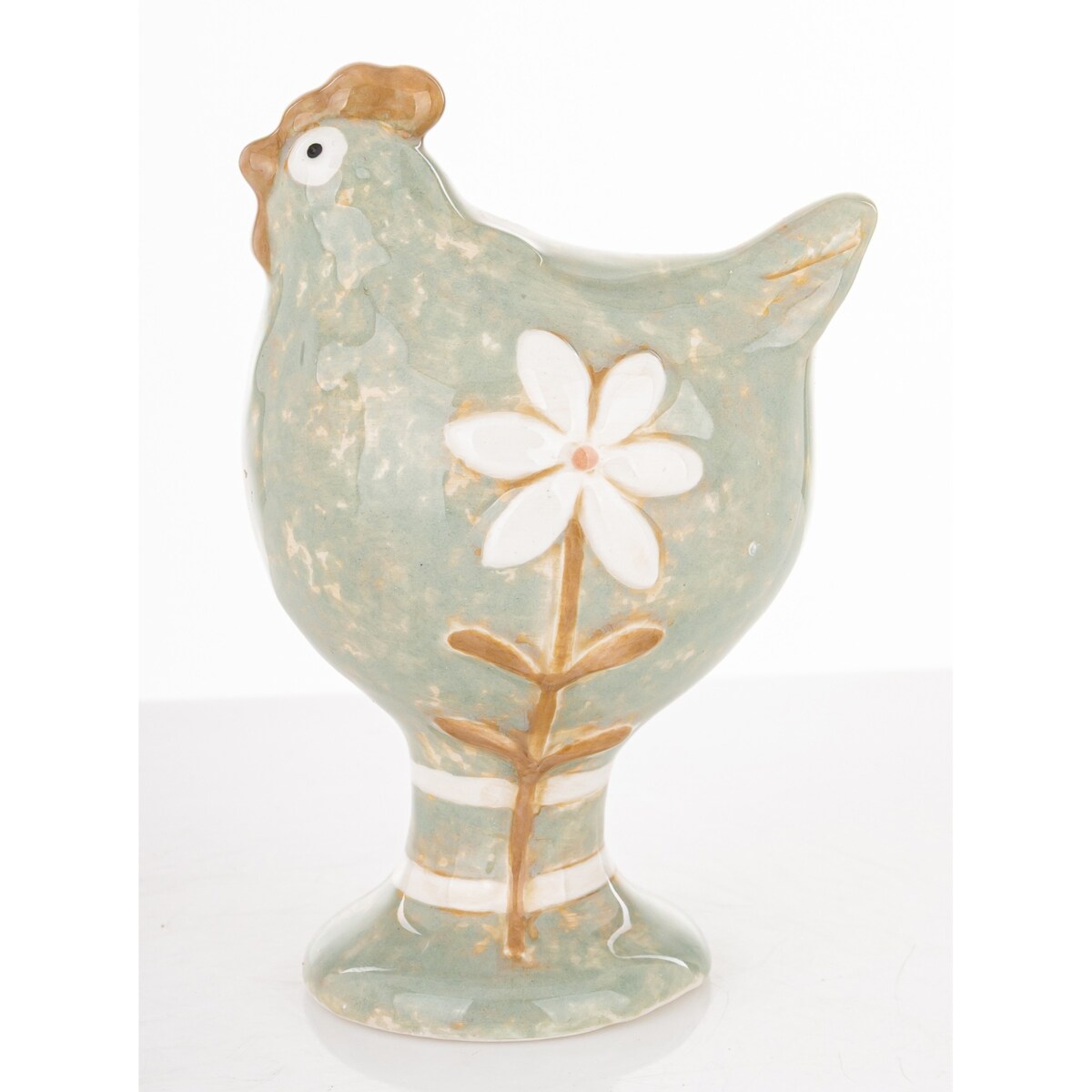 Figurka ceramiczna - kura z kwiatkiem 10,5x7x5 cm KWOKA