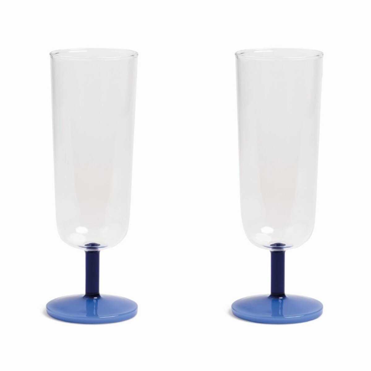 &k Amsterdam - Zestaw kieliszków do szampana Flute Mingle 2szt., blue