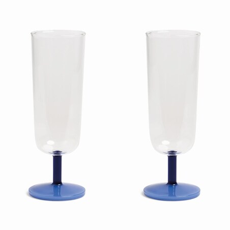 &k Amsterdam - Zestaw kieliszków do szampana Flute Mingle 2szt., blue