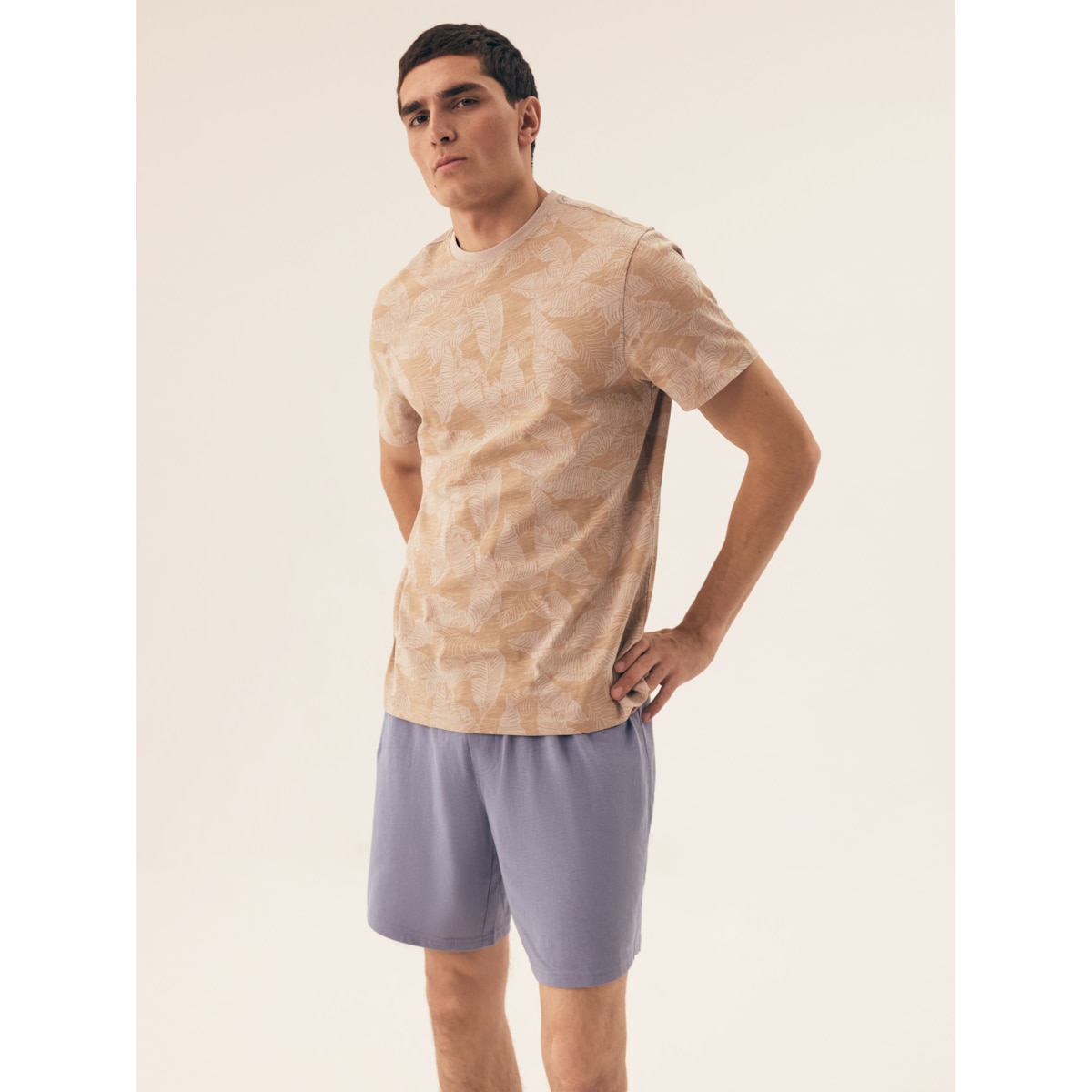 Piżama South 42599 -02X Beżowo-Niebieski, L