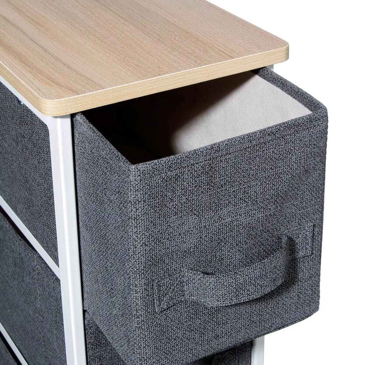 Regał łazienkowy z 4 szufladami tekstylnymi, 48x20x75 cm