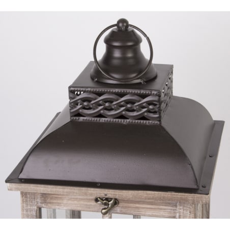 Lampion drewniany 2 szt. postarzany brązowy