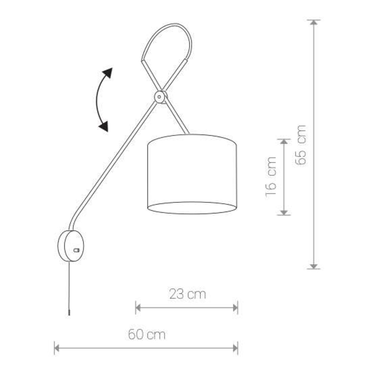 Kinkiet LAMPA ścienna VIPER 6513 Nowodvorski regulowana OPRAWA abażurowa KINKIET na wysięgniku czarny złoty