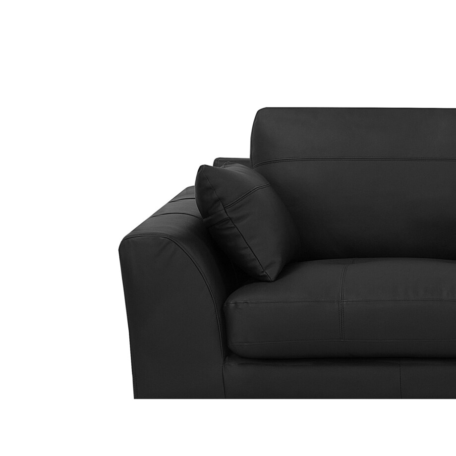 Sofa 3-osobowa ekoskóra czarna TORGET