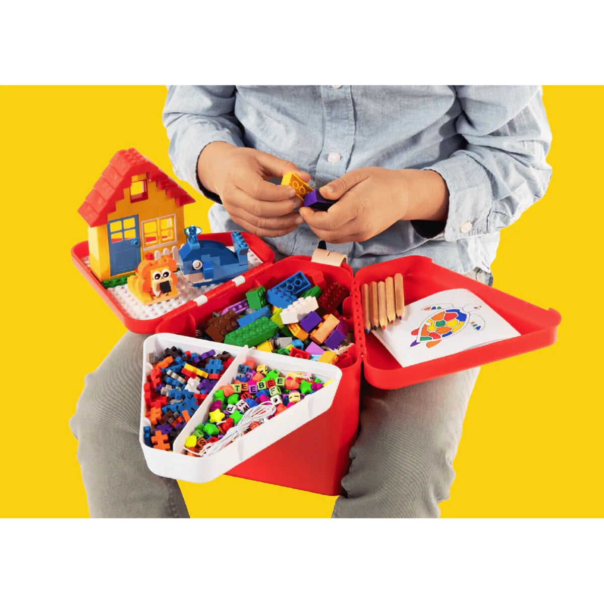 Przenośne pudełko, pojemnik na zabawki TeeBee - czerwone