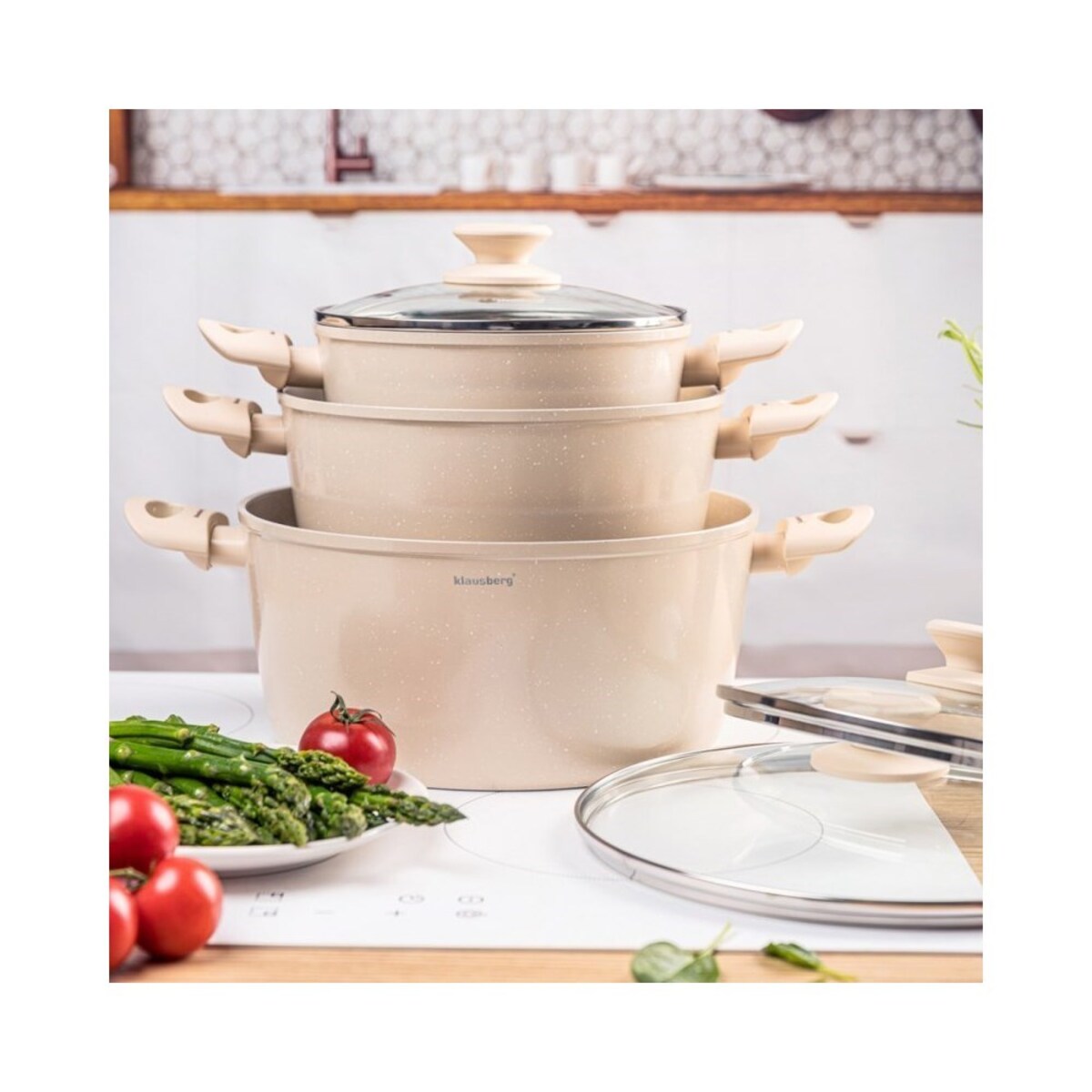 Klausberg zestaw 6 elementów garnków marmurkowych 64484