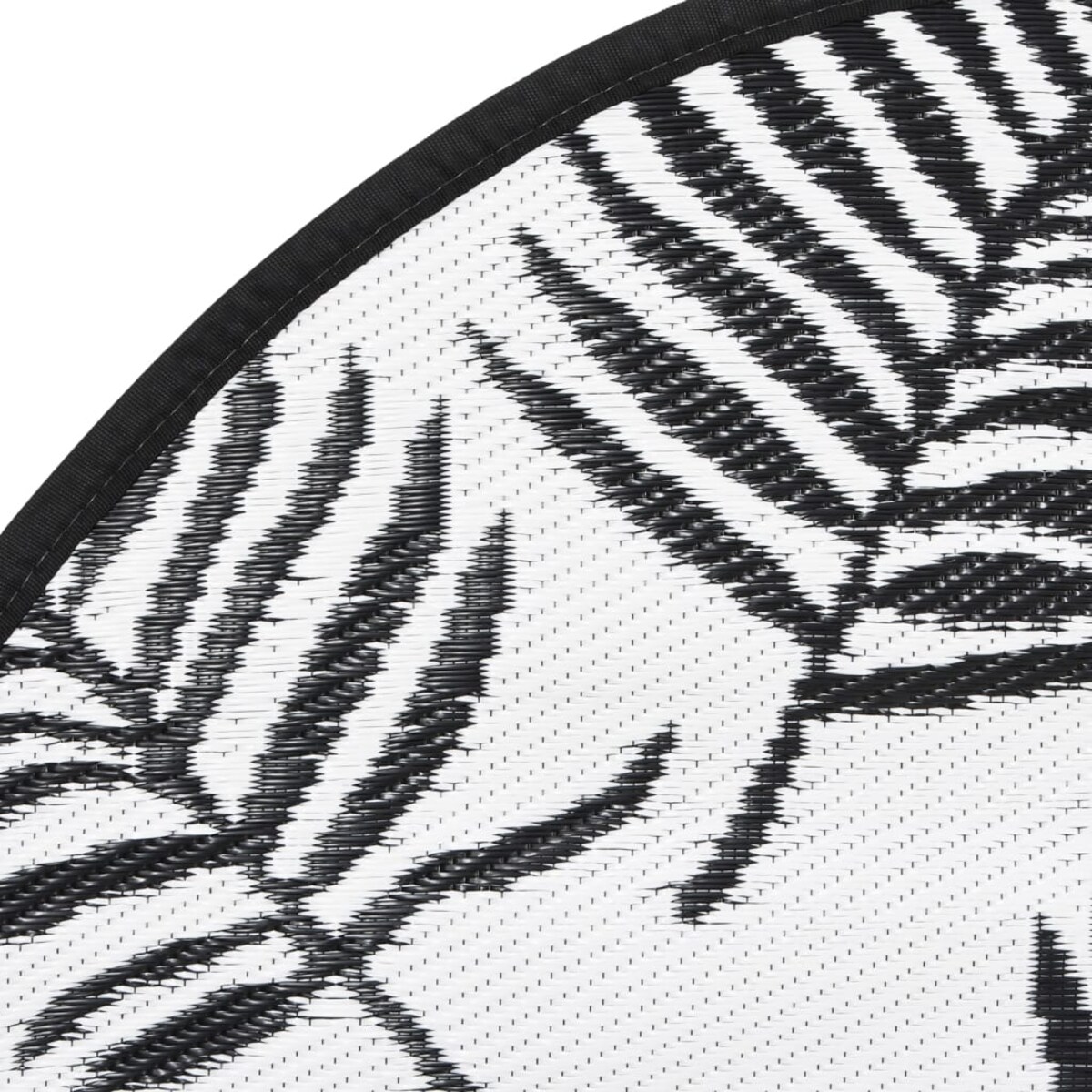 vidaXL Dywan na zewnątrz, ARAKIL biało-czarny, Ø160 cm, PP