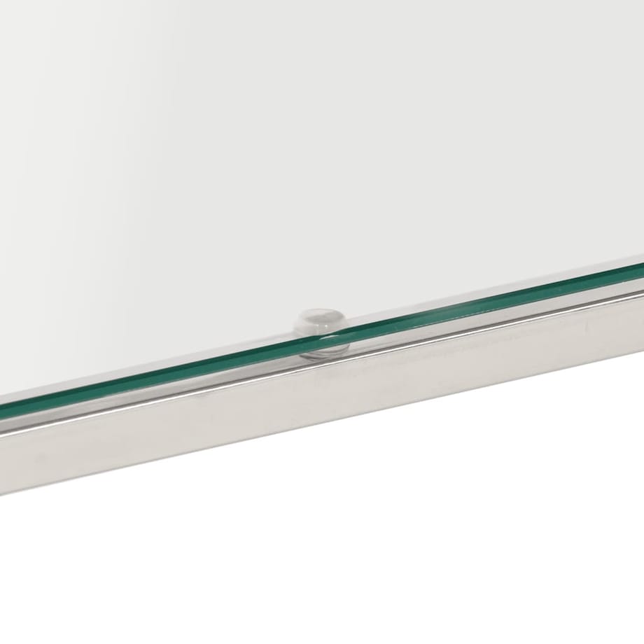 vidaXL Stolik kawowy, srebrny, stal nierdzewna i szkło hartowane