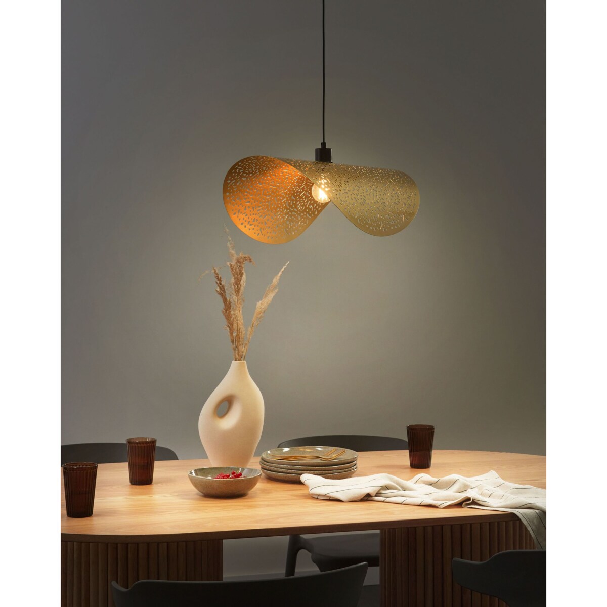 Lampa wisząca metalowa złota KRISHNA