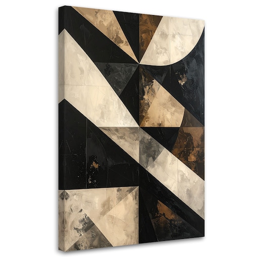 Obraz do salonu biura sypialni loftu, Abstrakcja nowoczesna złoto czarna 80x120 cm